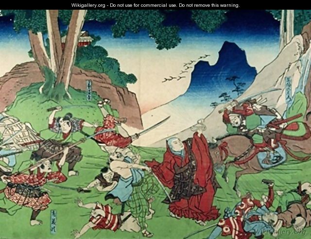 Nichiren Confuses his Enemies - Utagawa Kuniyoshi