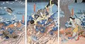 The Death of Tomomori at the battle of Dan no Ura - Utagawa Kuniyoshi