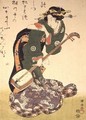Courtesan with musical instrument - Utagawa Kuniyoshi