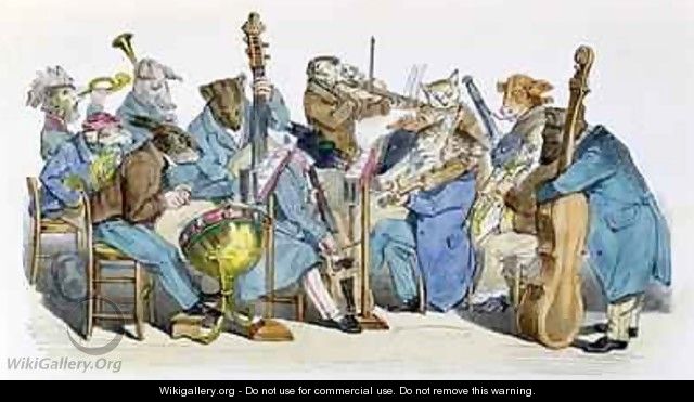 The New Musical Language caricature from Les Metamorphoses du Jour - (Jean Ignace Isidore Gerard) Grandville