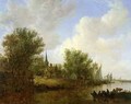 River scene with a View of Overschie - Jan van Goyen