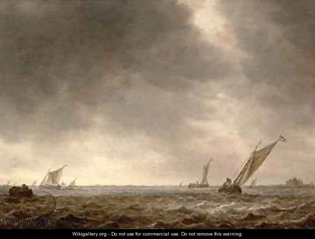 Fishing Smacks in a Squall at the Mouth of a River - Jan van Goyen