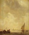 A River Scene with Fishermen Laying a Net - Jan van Goyen