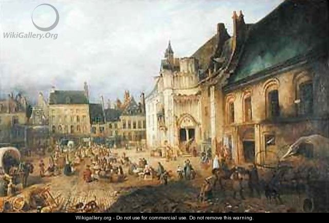 View of the Place de lHotel de Ville Saint Omer - Charles Goureau
