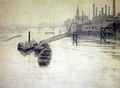 View of Thames City Stream Company Jetty Battersea Power Station - Walter Greaves
