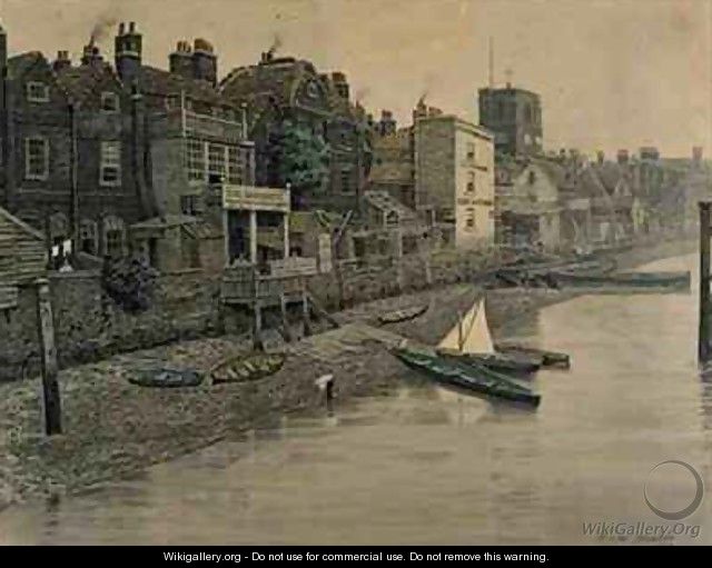 A Thames View Showing the Adam and Eve Tavern in Chelsea - Walter Greaves