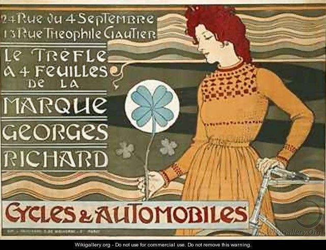 German advertisement for Georges Richard brand bicycles and cars - Eugene Grasset
