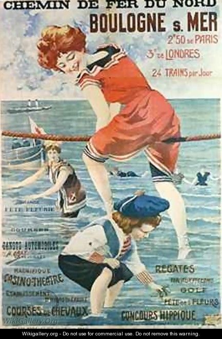 Poster advertising the seaside resort of Boulogne sur Mer - Henri (Boulanger) Gray