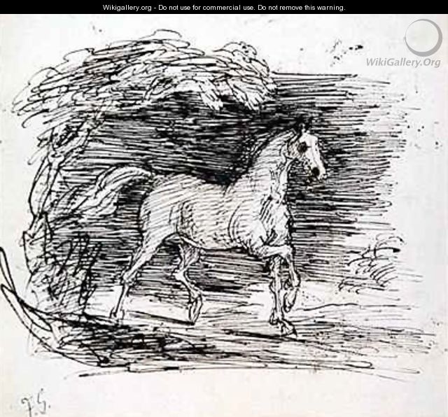 A Grey Horse trotting out of a Wood - Sir Francis Grant