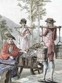 English Peasants Selling Fruit and Carrying Milk - (after) Grasset de Saint-Sauveur, Jacques