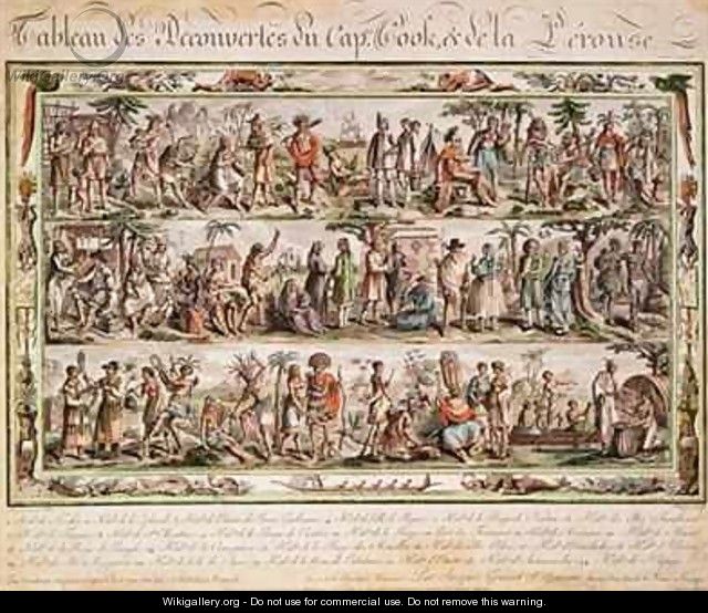 The Discoveries of Captain Cook and de la Perouse - (after) Grasset de Saint-Sauveur, Jacques