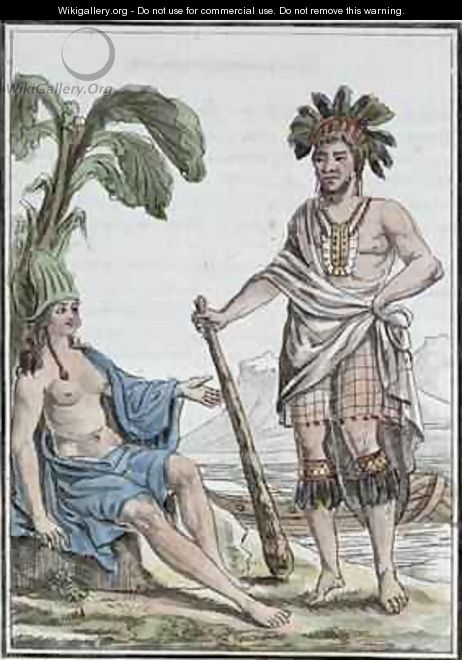 A Man and Woman from Easter Island from Encyclopedie des Voyages - (after) Grasset de Saint-Sauveur, Jacques