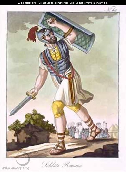 A Roman foot soldier from Antique Rome - (after) Grasset de Saint-Sauveur, Jacques