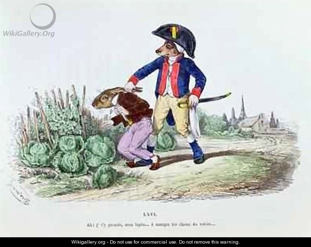 Aha My rabbit Ive caught you eating your neighbours cabbages - (Jean Ignace Isidore Gerard) Grandville
