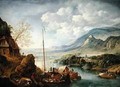 A Rhenish River Landscape with Boats in the Foreground - Jan Griffier