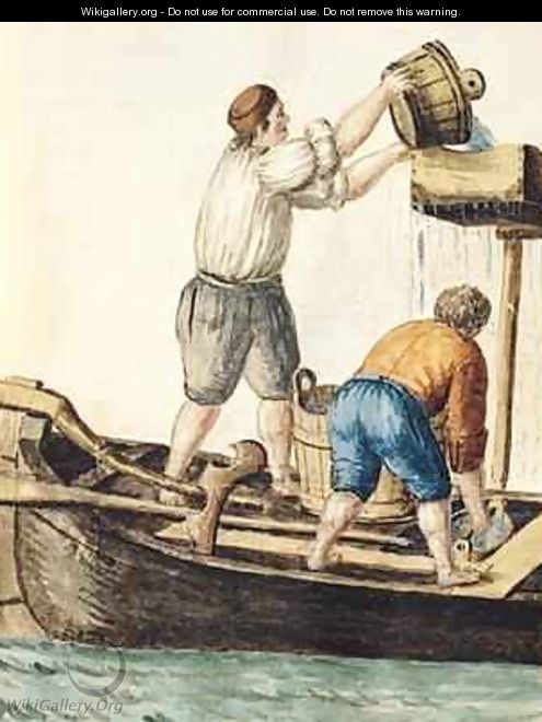 Boatmen Pouring Fresh Water into the Pipelines - Jan van Grevenbroeck