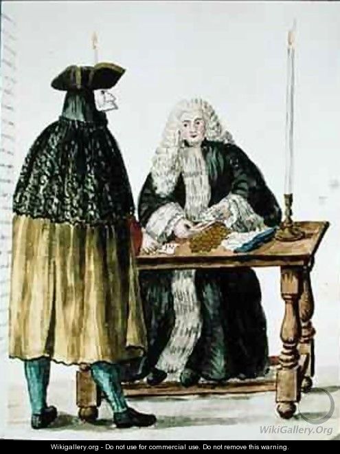 A Magistrate Playing Cards with a Masked Man - Jan van Grevenbroeck