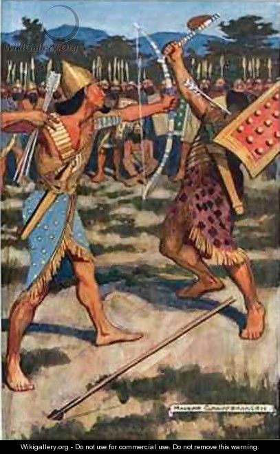 Senuhet Slays the Warrior of Tonu - Maurice William Greiffenhagen