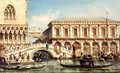 View of the Doges Palace the Bridge of Sighs and the Prison - Giovanni Grubacs
