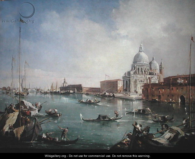 The Grand Canal with a View of Santa Maria della Salute and the Dogana - (after) Guardi, Francesco