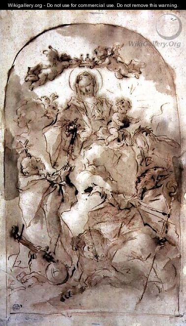 Virgin and Child with St Dominic St Theresa and St Coribian - Giovanni Antonio Guardi