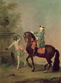 Portrait of Empress Elizabeth Petrovna 1709-62 on Horseback with a Negro Boy - Georg Christoph Grooth