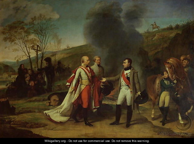 Meeting between Napoleon I 1769-1821 and Francis I 1768-1835 after the Battle of Austerlitz - Antoine-Jean Gros