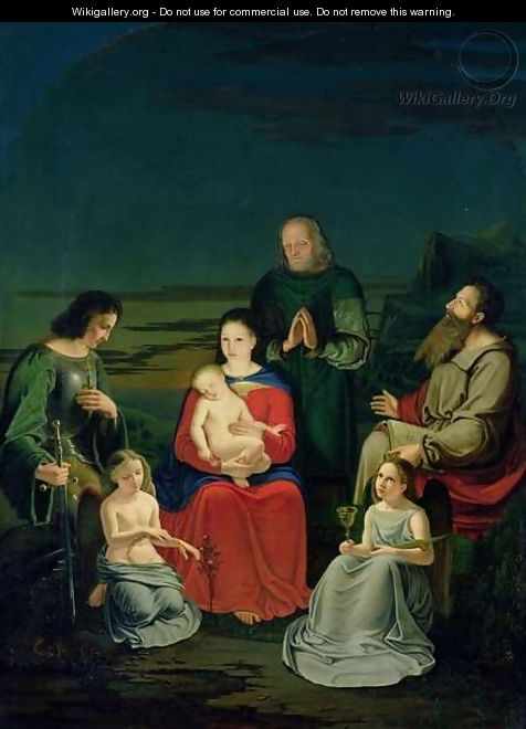 Holy Family with Angels and Saints - Ludwig Emil Grimm