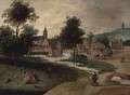 Landscape with Elegant Figures - Jacob Grimmer