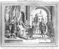 Christopher Columbus 1451-1506 presenting an account of his discovery of America to the King and Queen of Spain - (after) Grignion, Charles