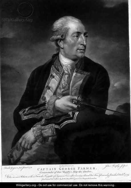 Portrait of George Farmer 1732-79 Captain of HMS Quebec - (after) Grignion, Charles
