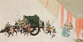 An Emperor Fleeing a Palace Disguised as a Woman in Carriage - (after) Gukei, Sumiyoshi Hirozumi