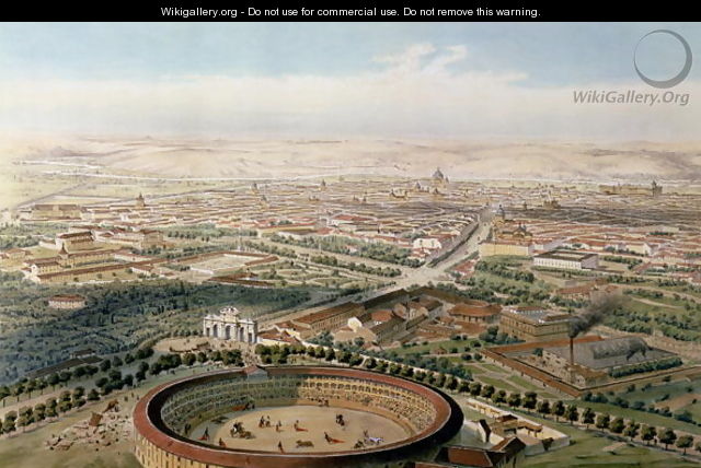 Aerial View of Madrid from the Plaza de Toros - Alfred Guesdon