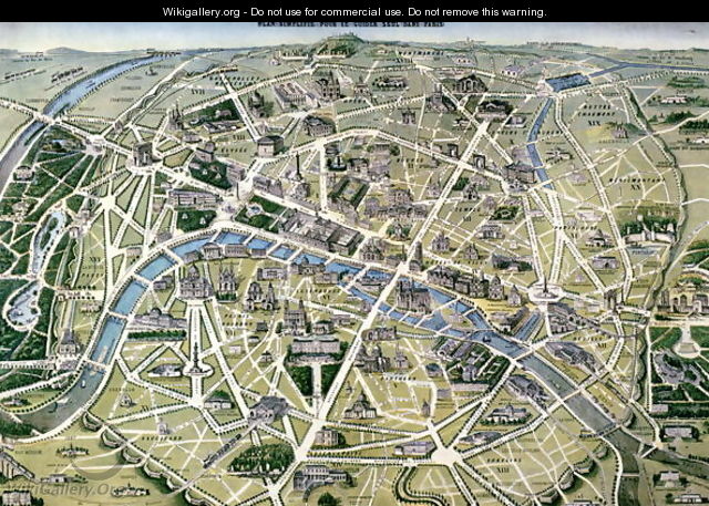 Map of Paris during the period of the Grands Travaux - Hilaire Guesnu