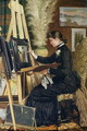 Portrait of Josephine Gillow painting at an easel - Guido Guidi