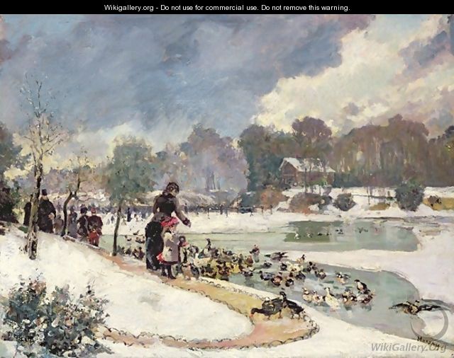 Ducks in the Bois de Boulogne - Emile Antoine Guillier