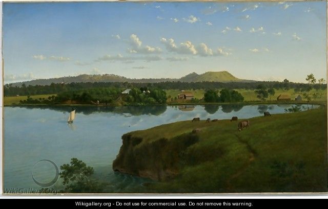 Purrumbete from across the lake - Eugene von Guerard