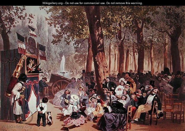 The Guignol Theatre on the Champs Elysees - Eugene Charles Francois Guerard