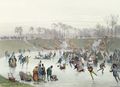 Skaters on the Lake at Bois de Boulogne - Eugene Charles Francois Guerard