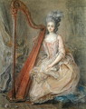 Presumed Portrait of Madame de Genlis Playing a Harp - Francois Guerin