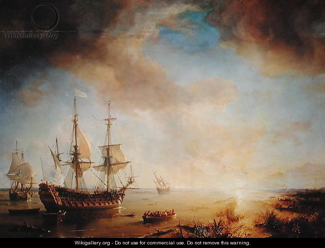 Expedition of Robert Cavelier de La Salle 1643-87 in Louisiana in 1684 - Theodore Gudin
