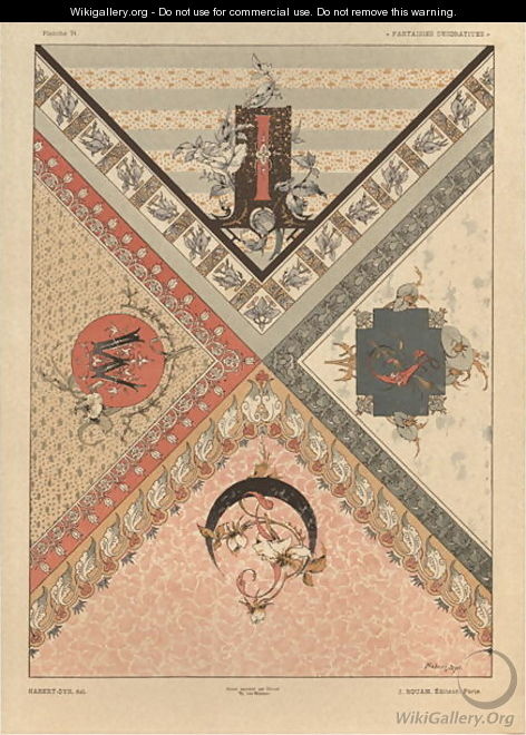 Letters plate 24 from Fantaisies decoratives - (after) Habert-Dys, Jules-Auguste