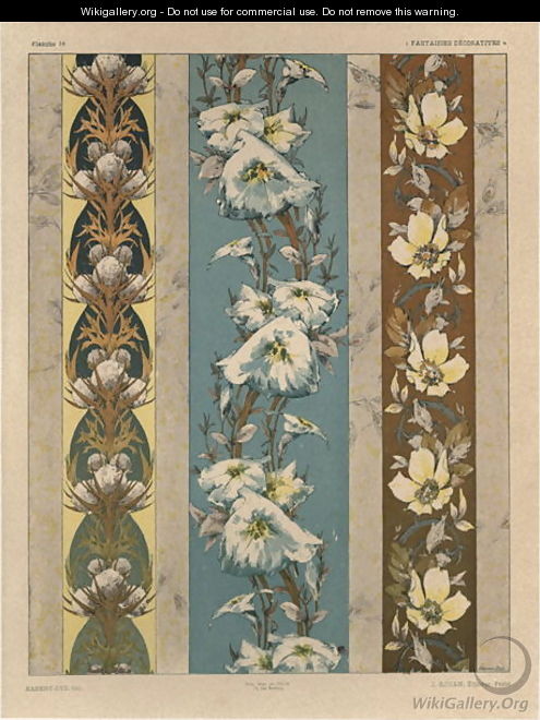 Flowers plate 18 illustration from Fantaisies decoratives - (after) Habert-Dys, Jules-Auguste