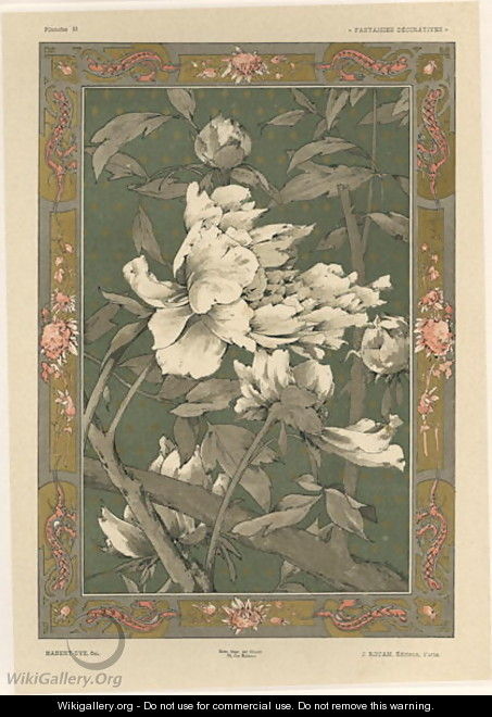 Flowers plate 31 from Fantaisies decoratives - (after) Habert-Dys, Jules-Auguste