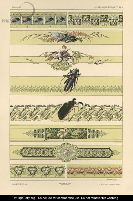 Beetles plate 14 from Fantaisies decoratives - (after) Habert-Dys, Jules-Auguste