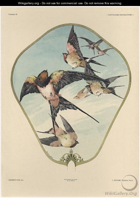 Fan plate 30 from Fantaisies decoratives - (after) Habert-Dys, Jules-Auguste