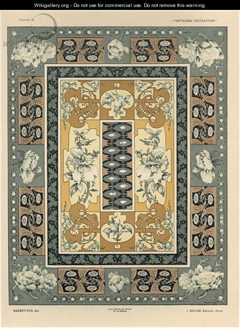 Decorative patterns plate 36 from Fantaisies decoratives - (after) Habert-Dys, Jules-Auguste