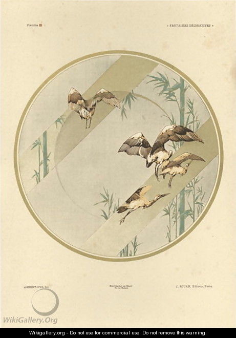 Storks plate 10 from Fantaisies decoratives - (after) Habert-Dys, Jules-Auguste