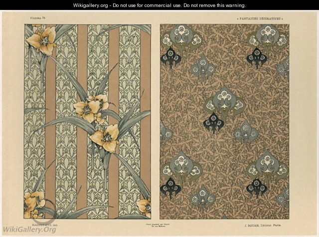 Flowers plate 34 from Fantaisies decoratives - (after) Habert-Dys, Jules-Auguste
