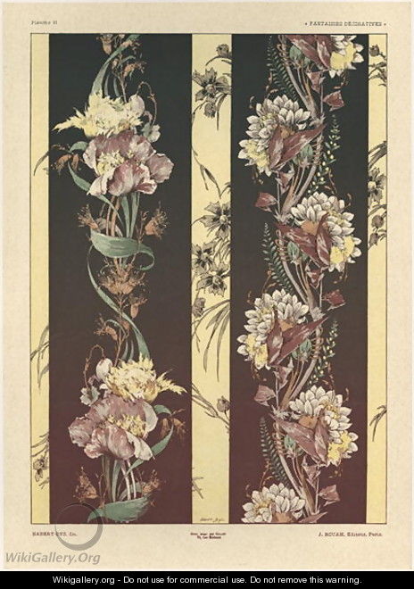 Flowers plate 21 from Fantaisies decoratives - (after) Habert-Dys, Jules-Auguste